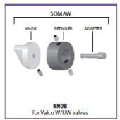  Knob for a W/UW type valve 